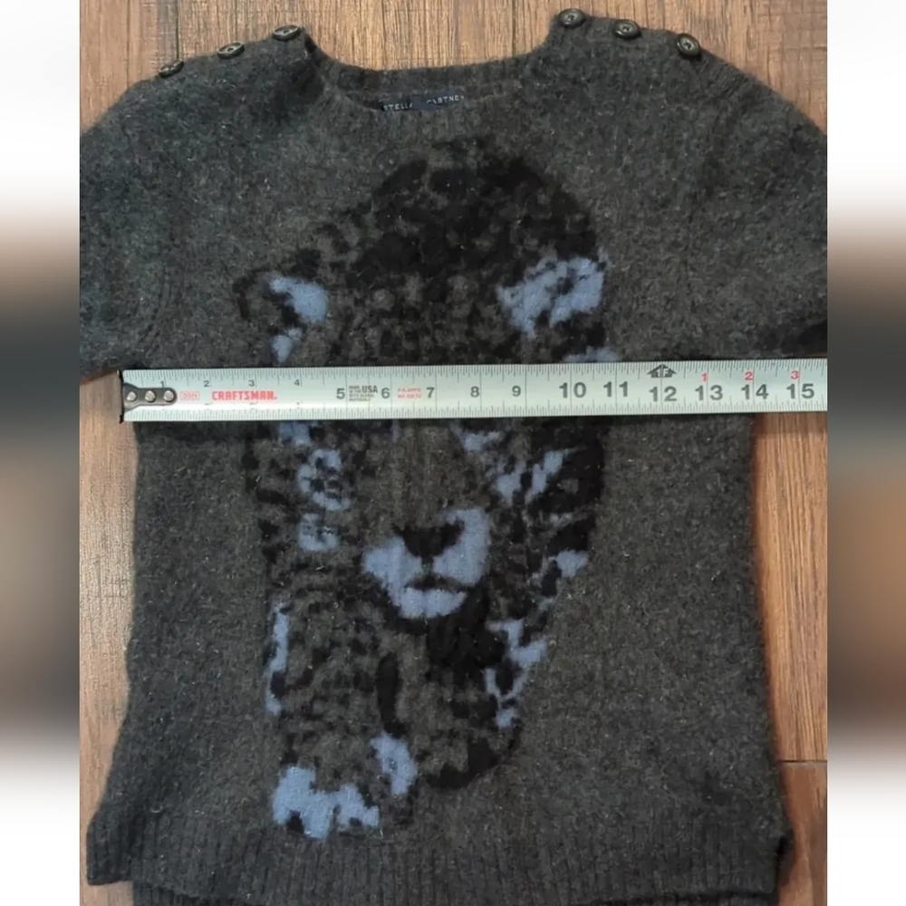 Stella McCartney For Gap Kids Gray Cheetah Cashmere Blend Sweater XXL (14-16). - Picture 9 of 16